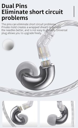 Keephifi IEM BLON BL-Mini Zinc Alloy تجويف، سماعات أذن غشائية خفيفة الوزن 6 مم مع كابل قابل للفصل 2Pin لسماعات HiFi Bass IEM للموسيقى والرياضات والفيديو (بدون ميكروفون، مسدس) in Saudi Arabia