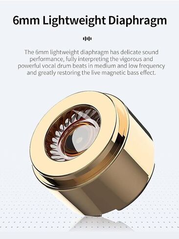 Keephifi IEM BLON BL-Mini Zinc Alloy تجويف، سماعات أذن غشائية خفيفة الوزن 6 مم مع كابل قابل للفصل 2Pin لسماعات HiFi Bass IEM للموسيقى والرياضات والفيديو (بدون ميكروفون، مسدس) in Saudi Arabia