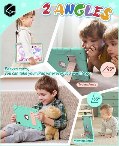 حافظة لجهاز iPad الجيل العاشر 10.9 بوصة 2022، حافظة iPad 10 مع مسند، غطاء واقٍ متين مقاوم للصدمات 2 في 1 مع حامل مدمج (أسود وأزرق) in Kuwait
