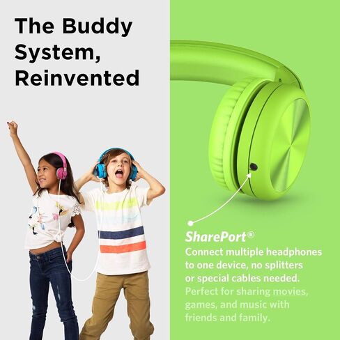 LilGadgets Connect+ Pro Wired Kids Headphones for School with Microphone, Volume Limiting & Noise Cancelling Over-Ear Headset with Cord, SharePort Technology & SoftTouch Padding, Black in Kuwait