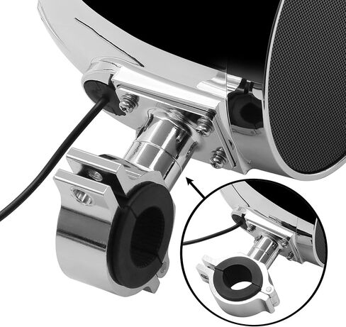 GoHawk TR4-Titan 1600W دراجة نارية بلوتوث 4 مكبرات صوت ستيريو 4.1 قناة نظام مضخم مقاوم للماء 4.25 بوصة كامل المدى حامل المقود مشغل موسيقى MP3 لـ Harley ATV UTV FM راديو USB كروم in Kuwait