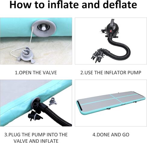 Jospolf 6.6ft نفخ الجمباز الهواء تراجع حصيرة وسادة هوائية لليوجا اللياقة البدنية التايكوندو التدريب على ممارسة الشقلبة مع مضخة كهربائية (الأخضر) in Kuwait
