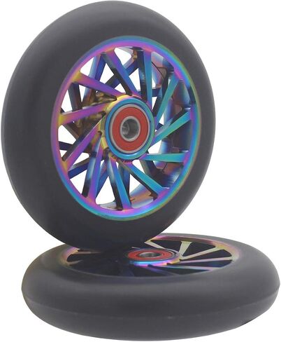 aibiku 110mm Hollow Wheel - Bearings ABEC 11 Installed - Pro Stunt Scooter Wheel fit for Fuzion/Envy/MGP/Lucky TFOX/Vokul Pro Scooter Replacement Wheels in Saudi Arabia