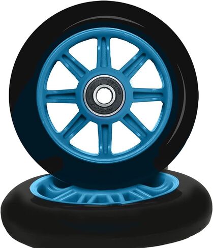 عجلات سكوتر FREEDARE مع محامل عجلات بديلة للسكوتر 100 مم 4 قطع (أزرق وأسود) in Kuwait