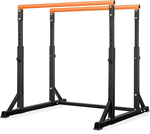 Bongkim Dip Bar, Heavy Duty Dip Station with 7 Height Levels, 800lbs Adjustable Parallel Bars for Tricep Dips Pull-Ups L-Sits Calisthenics Exercises Strength Training for Home Gym Outdoor in Kuwait