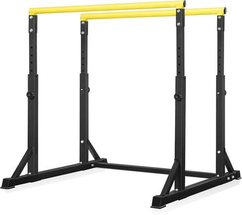 Bongkim Dip Bar, Heavy Duty Dip Station with 7 Height Levels, 800lbs Adjustable Parallel Bars for Tricep Dips Pull-Ups L-Sits Calisthenics Exercises Strength Training for Home Gym Outdoor in Kuwait