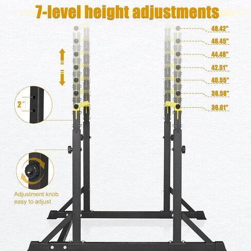 Bongkim Dip Bar, Heavy Duty Dip Station with 7 Height Levels, 800lbs Adjustable Parallel Bars for Tricep Dips Pull-Ups L-Sits Calisthenics Exercises Strength Training for Home Gym Outdoor in Kuwait
