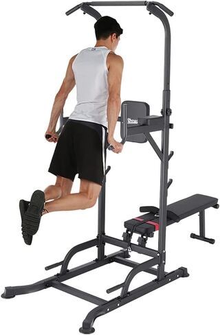 محطة Uboway Pull Up Bar، برج الطاقة مع ارتفاعات قابلة للتعديل وزوايا مقاعد الوزن، قضيب سحب قائم بذاته، معدات اللياقة البدنية لتدريب القوة لصالة الألعاب الرياضية المنزلية in Kuwait