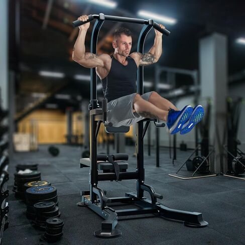 محطة Uboway Pull Up Bar، برج الطاقة مع ارتفاعات قابلة للتعديل وزوايا مقاعد الوزن، قضيب سحب قائم بذاته، معدات اللياقة البدنية لتدريب القوة لصالة الألعاب الرياضية المنزلية in Kuwait