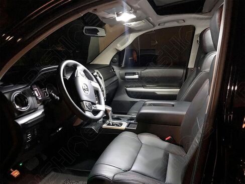 مجموعة إضاءة داخلية LED بيضاء لسيارة Toyota Tundra 2014 2015 2016 2017 2018 2019 2020 2021 حزمة لمبات LED داخلية فائقة السطوع 6000K + أضواء البضائع + أضواء لوحة الترخيص وأداة التثبيت in Kuwait