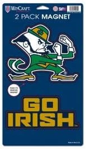 Notre Dame Fighting Irish GO IRISH 2 Pack Magnets 5" x 9" in Saudi Arabia