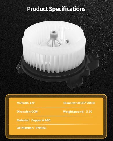 محرك منفاخ سخان HVAC متوافق مع مركبات 17-98 Toy/LEX/Ram، 4Runner Avalon Camry Highlander Tundra Venza | ES300h ES350 GS430 GS460 GS350 RX350 | 1500 (كلاسيكي)، يحل محل PM9351 in Kuwait