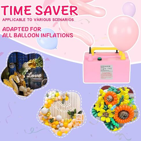 Balloon Pump Electric Portable All-Purpose Double Nozzle, 110v 600w Balloon Inflator Pump for Party Decorations, Quick Balloon FillingGifts: Two Bundling Tools in Saudi Arabia