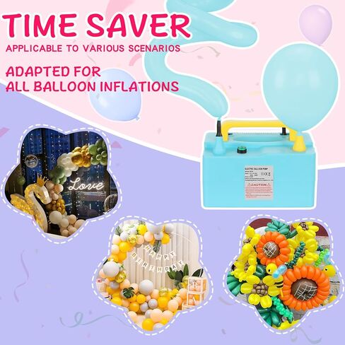 Balloon Pump Electric Portable All-Purpose Double Nozzle, 110v 600w Balloon Inflator Pump for Party Decorations, Quick Balloon FillingGifts: Two Bundling Tools in Saudi Arabia