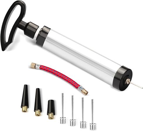 مضخة كروية من سبائك الألومنيوم المطورة، منفاخ هواء رياضي فعال محمول مع إبر وفوهات وخرطوم تمديد لكرة السلة وكرة القدم وكرة القدم والكرة الطائرة وكرة اليوغا وحمام السباحة والبالونات الدائرية العائمة in Kuwait