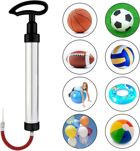 مضخة كروية من سبائك الألومنيوم المطورة، منفاخ هواء رياضي فعال محمول مع إبر وفوهات وخرطوم تمديد لكرة السلة وكرة القدم وكرة القدم والكرة الطائرة وكرة اليوغا وحمام السباحة والبالونات الدائرية العائمة in Kuwait