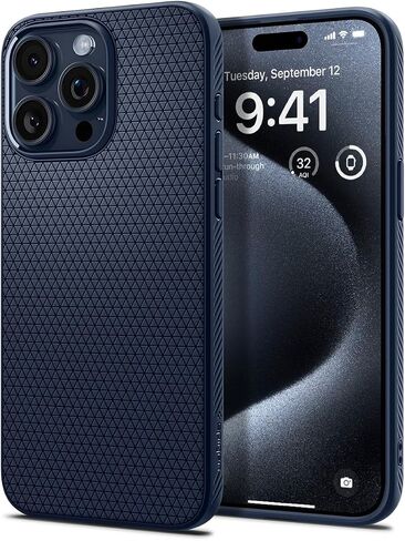 Spigen Liquid Air Designed for iPhone 15 Pro Case (2023) [Military-Grade Protection] - Abyss Green in Saudi Arabia