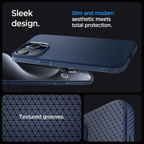 Spigen Liquid Air Designed for iPhone 15 Pro Case (2023) [Military-Grade Protection] - Abyss Green in Saudi Arabia
