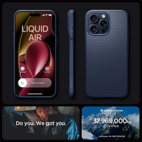 Spigen Liquid Air Designed for iPhone 15 Pro Case (2023) [Military-Grade Protection] - Abyss Green in Saudi Arabia