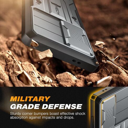 حافظة TONGATE لهاتف Samsung Galaxy S24 Ultra، [واقي شاشة مدمج وغطاء كاميرا منزلق] [إطاران أماميان] حافظة هاتف S24 Ultra مقاومة للصدمات من الدرجة العسكرية مع مسند ومشبك حزام 6.8 بوصة، أسود in Kuwait