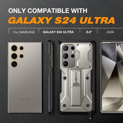 TONGATE for Samsung Galaxy S24 Ultra Case, [with Privacy Screen Protector & Slide Camera Cover] [2 Front Frames] Military Grade Shockproof S24 Ultra Phone Case with Stand & Belt-Clip, Black Privacy in Saudi Arabia