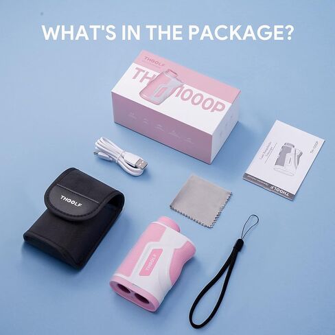 محدد مدى الجولف مع منحدر، THGOLF 1000 ياردة USB C قابل لإعادة الشحن مع اكتساب العلم، اهتزاز النبض ونظام التركيز السريع، تكبير 6X، دقة ±1 ياردة in Kuwait