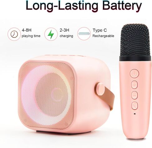 آلة كاريوكي صغيرة للأطفال من سن 4 إلى 12 عامًا مع 2 ميكروفون لاسلكي وأضواء ديسكو LED لحفلات المنزل، هدايا عيد ميلاد لـ 5 6 7 8 9 10 11 عامًا من المراهقين والبنات (أزرق) in Kuwait