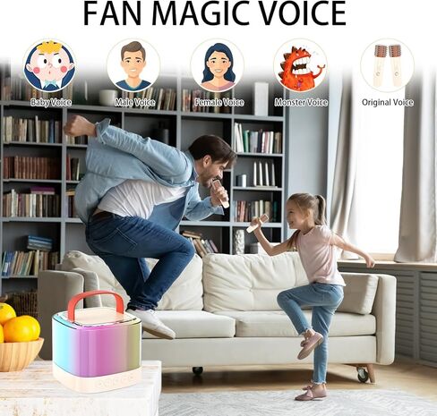 آلة كاريوكي للأطفال البالغين، مكبر صوت بلوتوث محمول مع 2 ميكروفون لاسلكي 2.4 جيجا، ألعاب مشغل موسيقى هدايا للأولاد والبنات 4، 5، 6، 7، 8، 9، 10 سنوات + حفلة عيد ميلاد منزلية in Kuwait