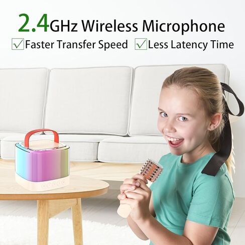 آلة كاريوكي للأطفال البالغين، مكبر صوت بلوتوث محمول مع 2 ميكروفون لاسلكي 2.4 جيجا، ألعاب مشغل موسيقى هدايا للأولاد والبنات 4، 5، 6، 7، 8، 9، 10 سنوات + حفلة عيد ميلاد منزلية in Kuwait