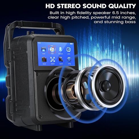 جهاز Asmuse Karaoke، مكبر صوت بلوتوث بنظام PA مع 2 ميكروفونات لاسلكية، نظام كاريوكي محمول مع شاشة عرض كلمات للمنزل، والحفلات، والخارج in Kuwait