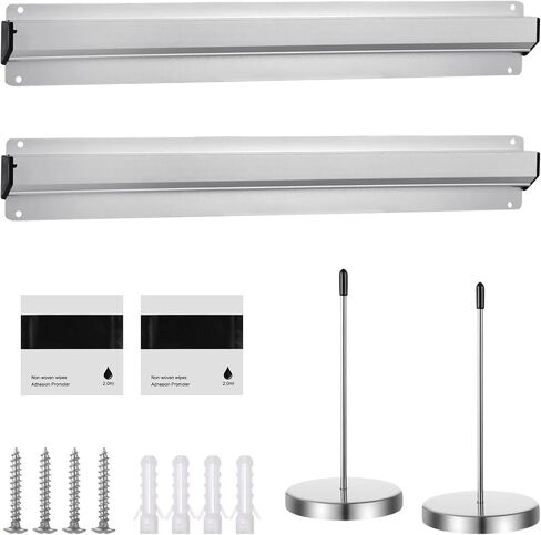 4 PCS Ticket Holder Set for Restaurant Including 2 Pcs 15.7'' Silver Aluminum Slide Check Racks and 2 Pcs 5.5'' Stainless Steel Restaurant Ticket Stabbers, Slide Racks and Receipt Holders in Saudi Arabia