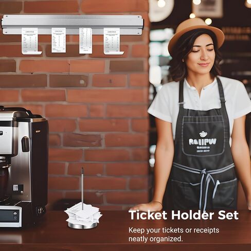 4 PCS Ticket Holder Set for Restaurant Including 2 Pcs 15.7'' Silver Aluminum Slide Check Racks and 2 Pcs 5.5'' Stainless Steel Restaurant Ticket Stabbers, Slide Racks and Receipt Holders in Saudi Arabia
