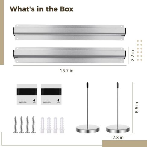 4 PCS Ticket Holder Set for Restaurant Including 2 Pcs 15.7'' Silver Aluminum Slide Check Racks and 2 Pcs 5.5'' Stainless Steel Restaurant Ticket Stabbers, Slide Racks and Receipt Holders in Saudi Arabia