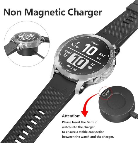 شاحن متوافق مع Garmin Fenix ​​6 6S 6X Pro، Fenix ​​5 5S 5X Plus، Fenix ​​7 7S 7X، Forerunner 935 945 45 45S 245، Approach S10 S40 S60 X10، Vivoactive 3 4 4S، Vivomove 3 3S، Venu in Kuwait