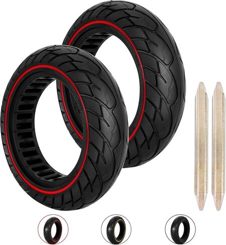 RUTU 10X2.50 Solid Tire,60/70-6.5 10X2.5 Electric Scooter Solid Rubber Tires for Ninebot MAX G30 G30P G30LP,Black 1PC in Saudi Arabia