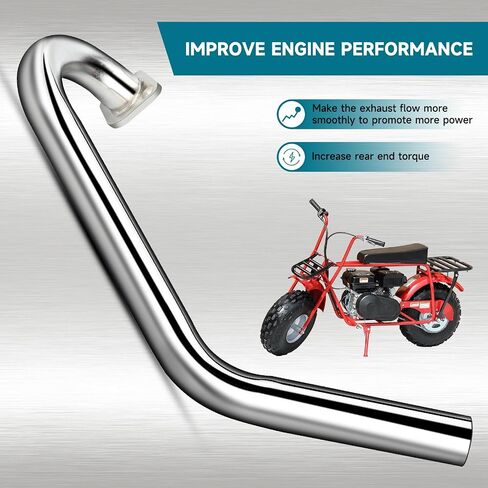 طقم كاتم صوت ماسورة عادم السباق من FVRITO للمفترس 212cc 224cc 196cc 6.5HP Coleman CT200u BT200X CT200U-EX KT196 GX160 GX200 Mini Bike Go Kart Engine Baja Warrior MB200 أجزاء الأداء in Kuwait
