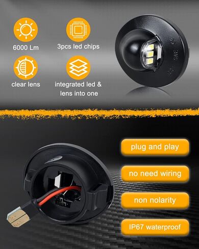 مصابيح LED للوحة الترخيص مع مقابس لتسخير الأسلاك متوافقة مع Ford F150 F250 F350 Ranger Excursion Explorer Expedition in Kuwait