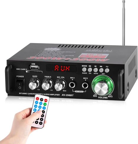 Home Audio Receivers & Amplifier HiFi Bluetooth Audio Amplifier Max 300Wx2 Wireless Bluetooth 5.0 Stereo Audio Amplifier, RMS 40Wx2 Power Amp 2 Channel Stereo Receiver for Home Theater Speaker in Saudi Arabia