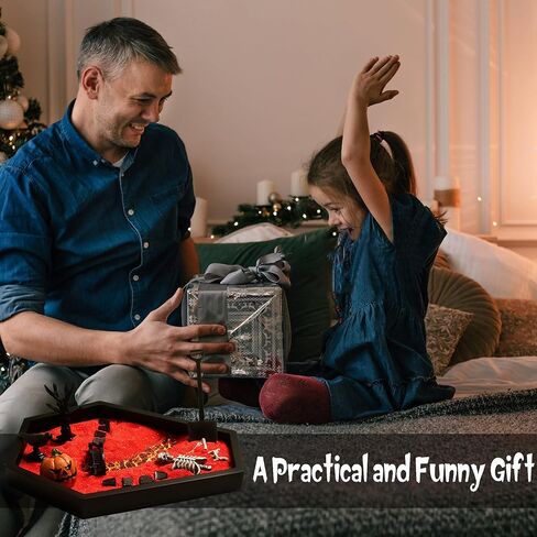 Coffin Zen Garden للمكتب مقاس 7 بوصة × 9 بوصة مجموعة أدوات حديقة Zen الصغيرة ملحقات للمكتب، صينية ديكور عصبي، هدايا مخيفة، هدايا قوطية للرجال والنساء in Kuwait