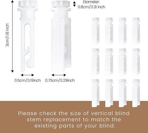 Vertical Blind Stem Replacement Vertical Window Blind Stem for Vanes Carrier Vertical Blind Insert White Stem for Vanes Carrier Vertical Window Blind Carrier Stem Curtain Accessories (12Pcs) in Saudi Arabia