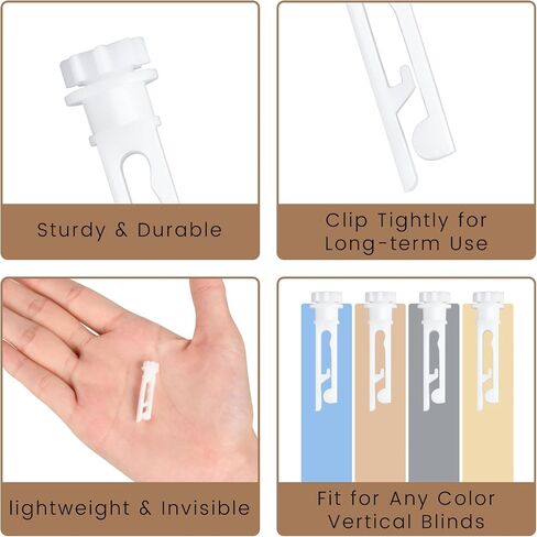 Vertical Blind Stem Replacement Vertical Window Blind Stem for Vanes Carrier Vertical Blind Insert White Stem for Vanes Carrier Vertical Window Blind Carrier Stem Curtain Accessories (12Pcs) in Saudi Arabia