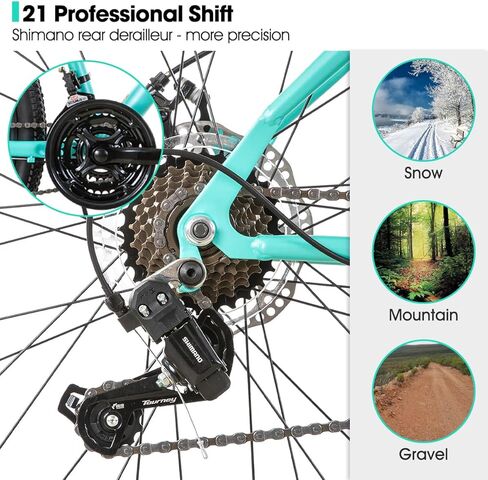 دراجة جبلية للسيدات مقاس 26 بوصة من Hiland، مع إطار يمكن اختراقه، و21 سرعة من Shimano، وشوكة تعليق MTB، دراجة للنساء والرجال البالغين in Saudi Arabia