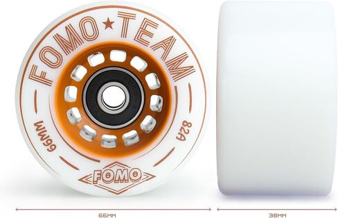 عجلات تزلج ذات سرعة دوارة من FOMOTEAM عجلات سباق خارجية أو داخلية 66 مم 38 مم مع محامل ABEC-9 مثبتة 82A (مجموعة من 8) (أزرق) in Kuwait