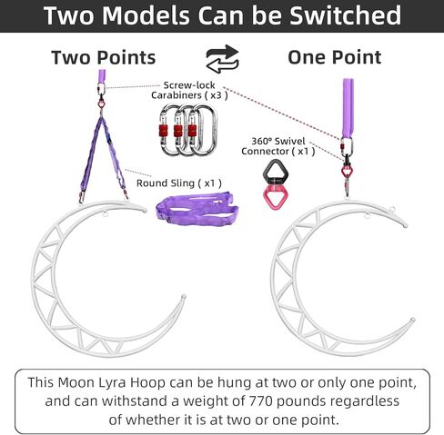 مجموعة حلقات هوائية على شكل قمر ليرا من PRIOR FITNESS، معدات حلقات هوائية بيضاء كلاسيكية مع أجهزة تزوير كاملة، مجموعة حلقات هوائية للياقة البدنية في السيرك، حبال طوقية يوجا جوية للمنزل، صالة الألعاب الرياضية، النادي in Kuwait