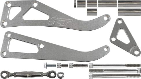 ICT Billet SBC Drivers Side Alternator Bracket Adjustable Long Water Pump Small Block 350 Compatible with Chevy Small Block Engines Mount Kit V Belt 551705Z in Saudi Arabia