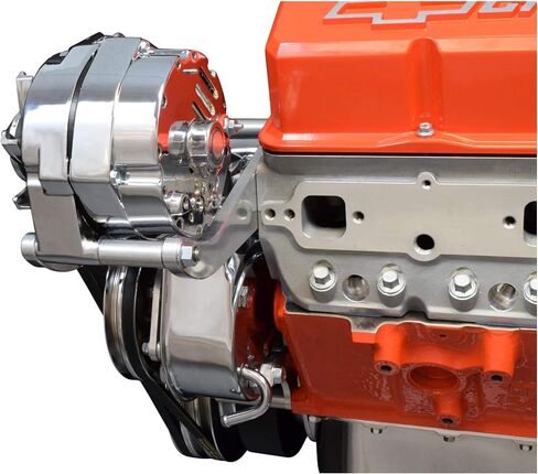 ICT Billet SBC Drivers Side Alternator Bracket Adjustable Long Water Pump Small Block 350 Compatible with Chevy Small Block Engines Mount Kit V Belt 551705Z in Saudi Arabia
