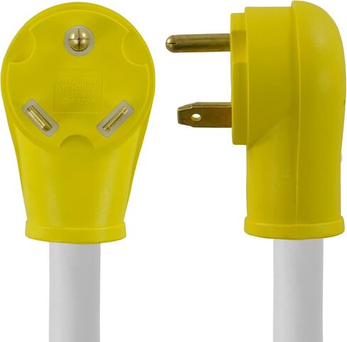 موصل ذكر Conntek RV 30 أمبير إلى 50 أمبير 125/250 فولت كابل موصل قفل مع شريط متوهج (أبيض، 25 قدم) in Kuwait