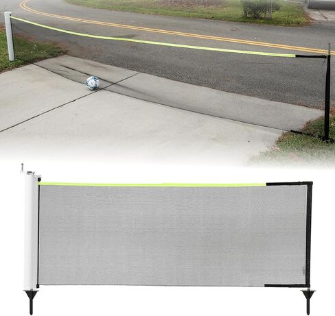 Rukket Driveway Guard Adjustable Barricade Net with Removeable Ground Stakes, Portable Barrier Netting for Sports, Keep Basketballs from Rolling Into The Street in Kuwait