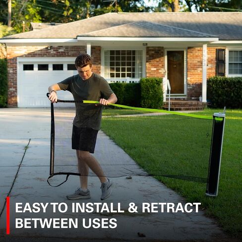 Rukket Driveway Guard Adjustable Barricade Net with Removeable Ground Stakes, Portable Barrier Netting for Sports, Keep Basketballs from Rolling Into The Street in Kuwait