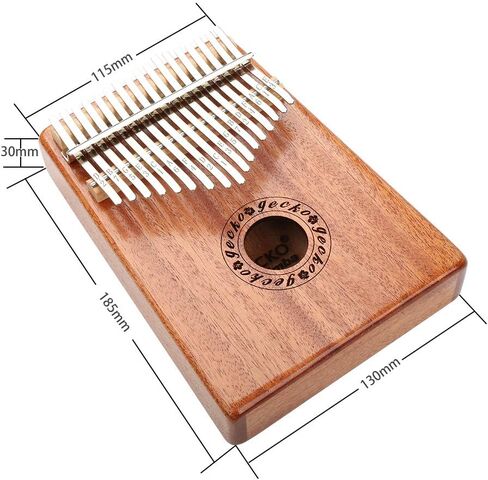 Gecko Kalimba Thumb Piano 17 Keys, Mahogany Wood Portable Mbira Sanza Finger Piano Mini, with Tune Hammer and Songbook, Musical Inruments for Kids Adult Beginners in Saudi Arabia
